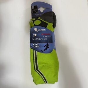 NWT Loren Men's Ski Midweight Socks - Green and Gray